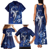 Personalized Hawaiian Maori Hammerhead Shark Family Matching Tank Maxi Dress and Hawaiian Shirt Polu Plumeria LT9 - Polynesian Pride