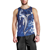 Personalized Hawaiian Maori Hammerhead Shark Men Tank Top Polu Plumeria - Polynesian Pride