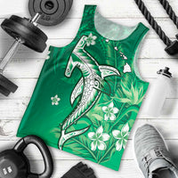 Personalized Hawaiian Maori Hammerhead Shark Men Tank Top Omaomao Plumeria - Polynesian Pride