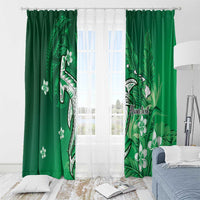 Personalized Hawaiian Maori Hammerhead Shark Window Curtain Omaomao Plumeria - Polynesian Pride