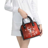 Personalized Hawaiian Maori Hammerhead Shark Shoulder Handbag Ulaula Plumeria - Polynesian Pride