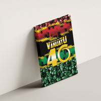 Vanuatu 46th Year Anniversary Canvas Wall Art 30 July 1980 Hibiscus Seamless Pattern