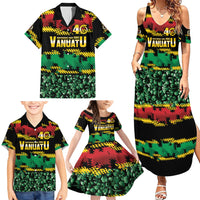 Vanuatu 46th Year Anniversary Family Matching Summer Maxi Dress and Hawaiian Shirt 30 July 1980 Hibiscus Seamless Pattern LT9 - Polynesian Pride