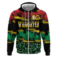 Vanuatu 46th Year Anniversary Hoodie 30 July 1980 Hibiscus Seamless Pattern