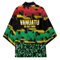 Vanuatu 46th Year Anniversary Kimono 30 July 1980 Hibiscus Seamless Pattern