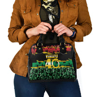 Vanuatu 46th Year Anniversary Shoulder Handbag 30 July 1980 Hibiscus Seamless Pattern
