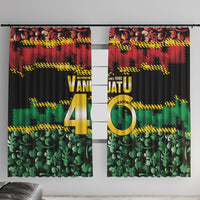 Vanuatu 46th Year Anniversary Window Curtain 30 July 1980 Hibiscus Seamless Pattern