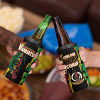 Vanuatu 46th Year Anniversary 4 in 1 Can Cooler Tumbler Tamtam Slit Drums Long God Yumi Stanap