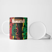 Vanuatu 46th Year Anniversary Ceramic Mug Tamtam Slit Drums Long God Yumi Stanap