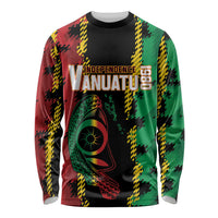 Vanuatu 46th Year Anniversary Long Sleeve Shirt Tamtam Slit Drums Long God Yumi Stanap