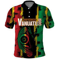 Vanuatu 46th Year Anniversary Polo Shirt Tamtam Slit Drums Long God Yumi Stanap