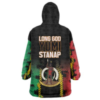 Vanuatu 46th Year Anniversary Wearable Blanket Hoodie Tamtam Slit Drums Long God Yumi Stanap