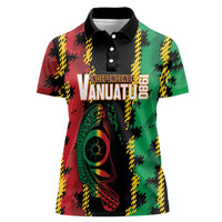 Vanuatu 46th Year Anniversary Women Polo Shirt Tamtam Slit Drums Long God Yumi Stanap