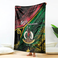 Vanuatu 46th Year Anniversary Blanket Vintage Grunge Vanuatu Flag Heritage