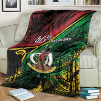 Vanuatu 46th Year Anniversary Blanket Vintage Grunge Vanuatu Flag Heritage