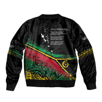 Vanuatu 46th Year Anniversary Bomber Jacket Vintage Grunge Vanuatu Flag Heritage
