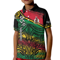 Vanuatu 46th Year Anniversary Kid Polo Shirt Vintage Grunge Vanuatu Flag Heritage