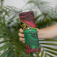 Vanuatu 46th Year Anniversary Skinny Tumbler Vintage Grunge Vanuatu Flag Heritage