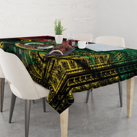 Vanuatu 46th Year Anniversary Tablecloth Vintage Grunge Vanuatu Flag Heritage