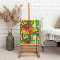 Hawaii Kanaka Maoli Hibiscus Canvas Wall Art Hawaiian Flag Motif