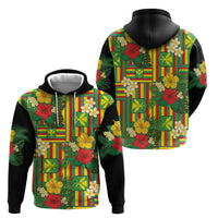 Hawaii Kanaka Maoli Hibiscus Hoodie Hawaiian Flag Motif