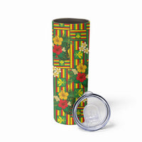 Hawaii Kanaka Maoli Hibiscus Skinny Tumbler Hawaiian Flag Motif LT9 - Polynesian Pride