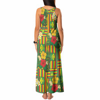 Hawaii Kanaka Maoli Hibiscus Tank Maxi Dress Hawaiian Flag Motif LT9 - Polynesian Pride