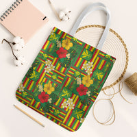 Hawaii Kanaka Maoli Hibiscus Tote Bag Hawaiian Flag Motif LT9 White Strap One Size Green - Polynesian Pride