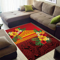 Hawaii Ku Kia'i Mauna Area Rug Hibiscus Kakau Pattern