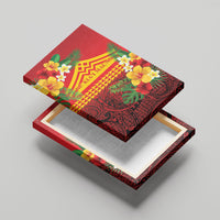 Hawaii Ku Kia'i Mauna Canvas Wall Art Hibiscus Kakau Pattern