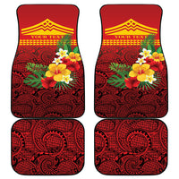 Hawaii Ku Kia'i Mauna Personalized Car Mats Hibiscus Kakau Pattern