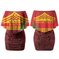 Hawaii Ku Kia'i Mauna Personalized Couples Matching Off Shoulder Short Dress and Hawaiian Shirt Hibiscus Kakau Pattern LT9 - Polynesian Pride