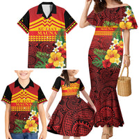 Hawaii Ku Kia'i Mauna Personalized Family Matching Mermaid Dress and Hawaiian Shirt Hibiscus Kakau Pattern LT9 - Polynesian Pride
