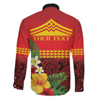 Hawaii Ku Kia'i Mauna Personalized Family Matching Mermaid Dress and Hawaiian Shirt Hibiscus Kakau Pattern LT9 Son's Shirt Red - Polynesian Pride
