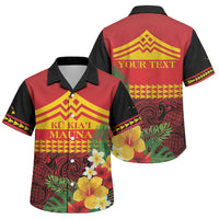 Hawaii Ku Kia'i Mauna Personalized Family Matching Summer Maxi Dress and Hawaiian Shirt Hibiscus Kakau Pattern LT9 Son's Shirt Red - Polynesian Pride