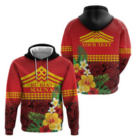 Hawaii Ku Kia'i Mauna Personalized Hoodie Hibiscus Kakau Pattern