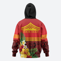 Hawaii Ku Kia'i Mauna Personalized Hoodie Hibiscus Kakau Pattern