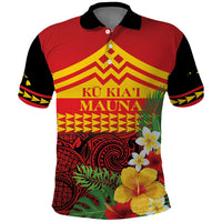 Hawaii Ku Kia'i Mauna Personalized Polo Shirt Hibiscus Kakau Pattern