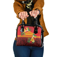 Hawaii Ku Kia'i Mauna Shoulder Handbag Hibiscus Kakau Pattern