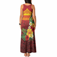 Hawaii Ku Kia'i Mauna Personalized Tank Maxi Dress Hibiscus Kakau Pattern LT9 - Polynesian Pride