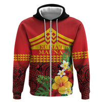 Hawaii Ku Kia'i Mauna Personalized Zip Hoodie Hibiscus Kakau Pattern LT9 Zip Hoodie Red - Polynesian Pride