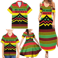Hawaii Ku Kia'i Mauna Personalized Family Matching Summer Maxi Dress and Hawaiian Shirt Hawaiian Kanaka Maoli Motif LT9 - Polynesian Pride