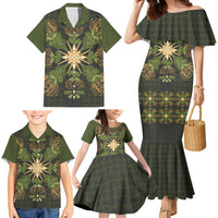 Hawaii Ohia Lehua Squares Family Matching Mermaid Dress and Hawaiian Shirt Hawaiian Quilt Inspired Floral Pattern LT9 - Polynesian Pride