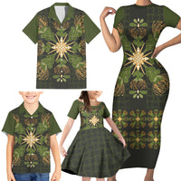 Hawaii Ohia Lehua Squares Family Matching Short Sleeve Bodycon Dress and Hawaiian Shirt Hawaiian Quilt Inspired Floral Pattern LT9 - Polynesian Pride