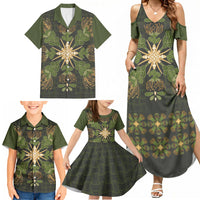Hawaii Ohia Lehua Squares Family Matching Summer Maxi Dress and Hawaiian Shirt Hawaiian Quilt Inspired Floral Pattern LT9 - Polynesian Pride