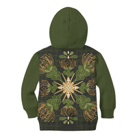 Hawaii Ohia Lehua Squares Kid Hoodie Hawaiian Quilt Inspired Floral Pattern