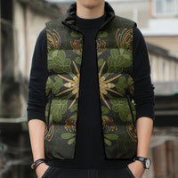 Hawaii Ohia Lehua Squares Sleeveless Puffer Jacket Hawaiian Quilt Inspired Floral Pattern
