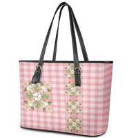 Akala Hamele Hawai'i Palaka Squares Maile Leaf Leather Tote Bag Flowers Hawaiian Quilt Patterns
