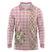 Akala Hamele Hawai'i Palaka Squares Maile Leaf Long Sleeve Polo Shirt Flowers Hawaiian Quilt Patterns