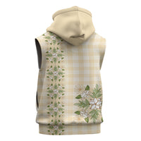 Melemele Ahiahia Hawai'i Palaka Squares Maile Leaf Sleeveless Zip Hoodie Flowers Hawaiian Quilt Patterns